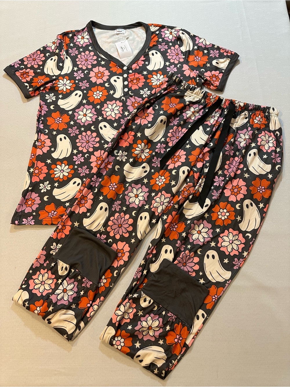 NWT Shirley & Stone Ghost Floral Pajama Set XL